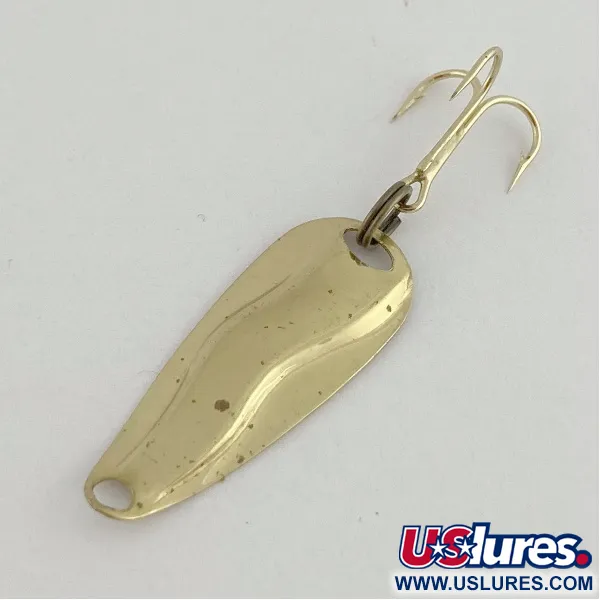Vintage   Luhr Jensen Hot Shot W, 3/64oz gold fishing spoon #23592