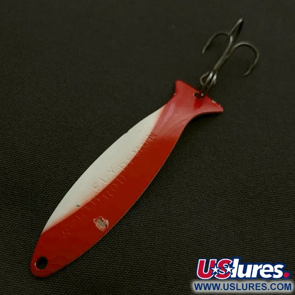Vintage   Worth Fly Rod Demon, 3/32oz nickel/red/white fishing spoon #23595