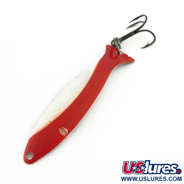 Vintage   Worth Fly Rod Demon, 3/32oz nickel/red/white fishing spoon #23595