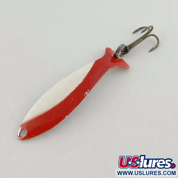 Vintage   Worth Fly Rod Demon , 3/64oz red/white/nickel fishing spoon #23596