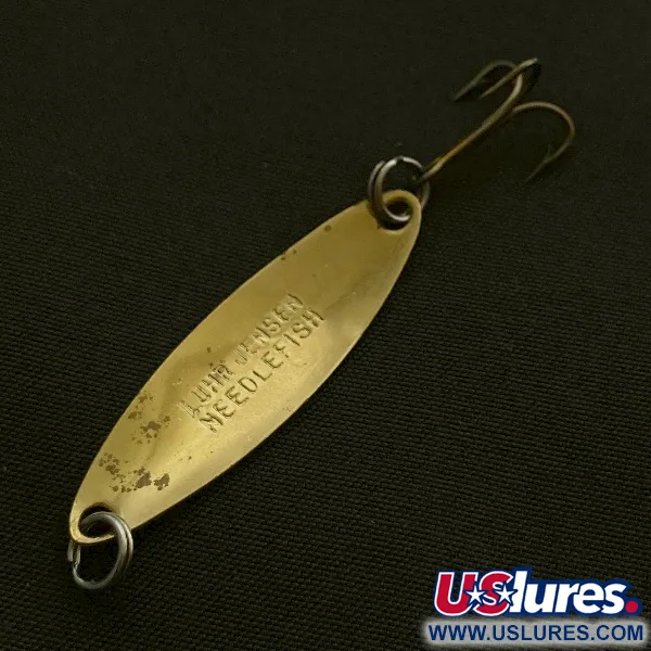 Vintage   Luhr Jensen Needlefish 1, 1/16oz gold/red fishing spoon #23597