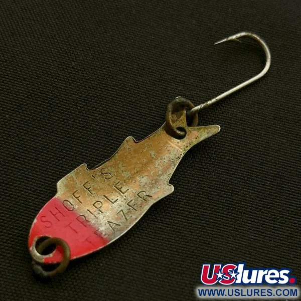 Vintage   Shoff's Triple Teazer, 1/32oz copper/red fishing spoon #23602