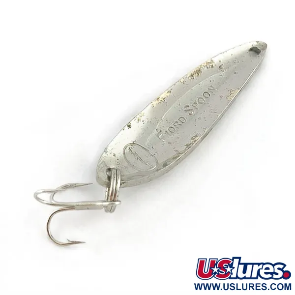 Vintage  Acme Fiord Spoon Lightning (1950s), 1/4oz nickel/blue fishing spoon #23604