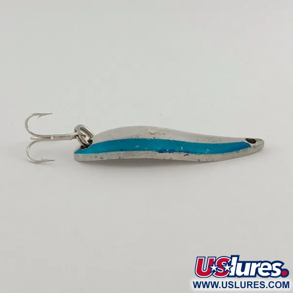 Vintage  Acme Fiord Spoon Lightning (1950s), 1/4oz nickel/blue fishing spoon #23604
