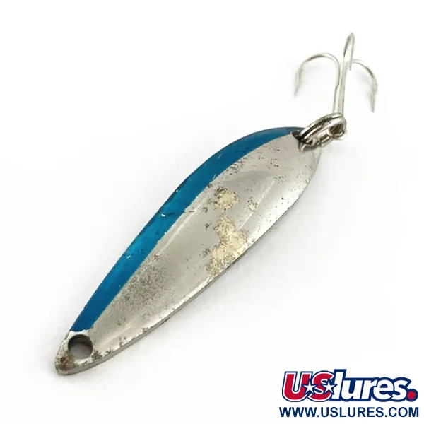 Vintage  Acme Fiord Spoon Lightning (1950s), 1/4oz nickel/blue fishing spoon #23604