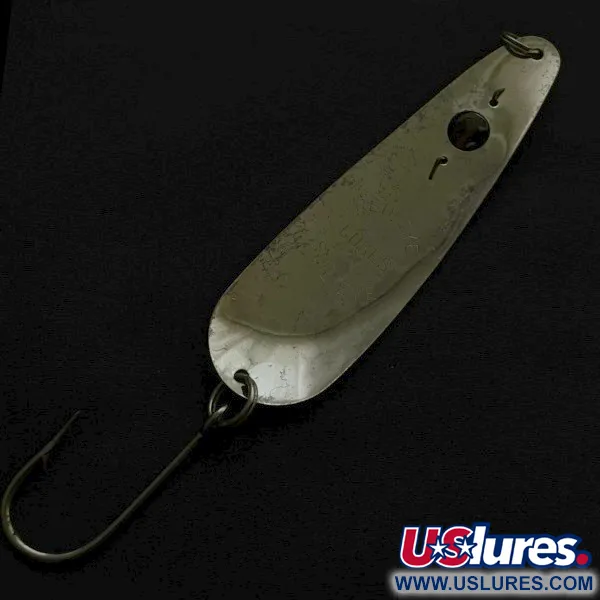 Vintage  Red Eye Lures Red Eye Evil Eye, 1/3oz nickel/blue/red eye fishing spoon #23628