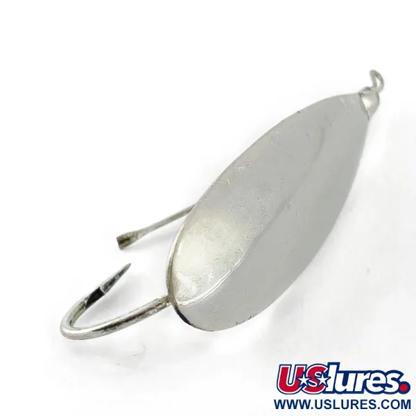 Vintage   Johnson Silver Minnow Weedless, 2/5oz nickel fishing spoon #23641