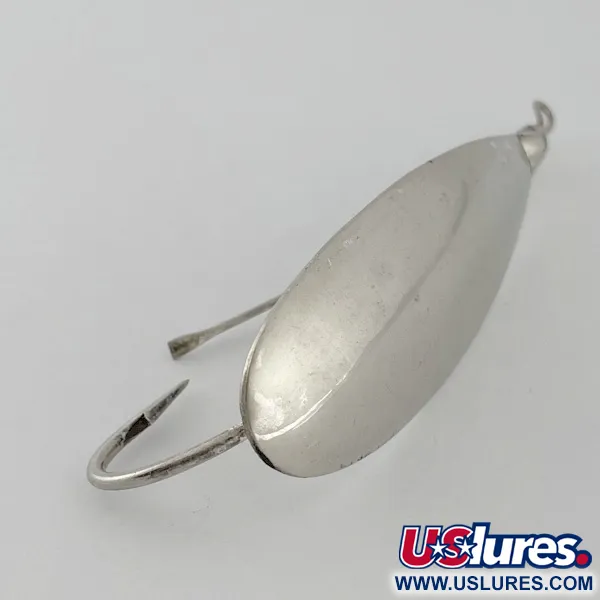 Vintage   Johnson Silver Minnow Weedless, 2/5oz nickel fishing spoon #23641
