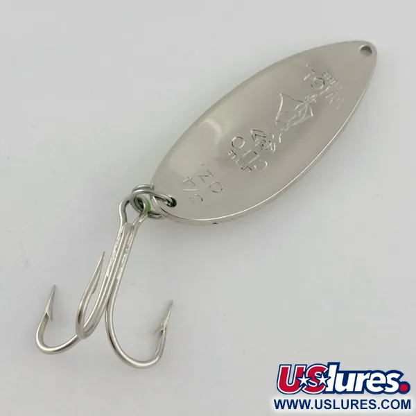 Vintage  Seneca Little Cleo (Hula Girl) , 3/4oz nickel/green fishing spoon #23658