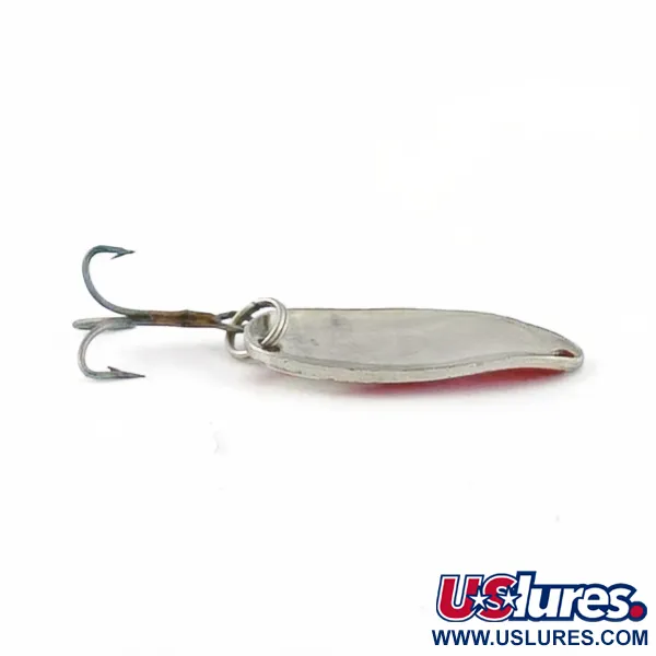 Vintage   Dura Pack Spoon, 3/16oz nickel/white/red fishing spoon #23659