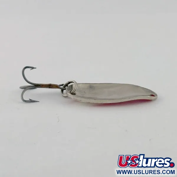 Vintage   Dura Pack Spoon, 3/16oz nickel/white/red fishing spoon #23659