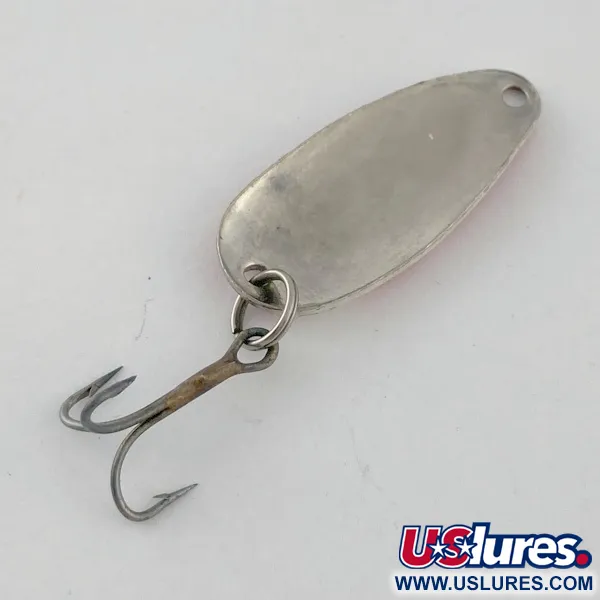 Vintage   Dura Pack Spoon, 3/16oz nickel/white/red fishing spoon #23659