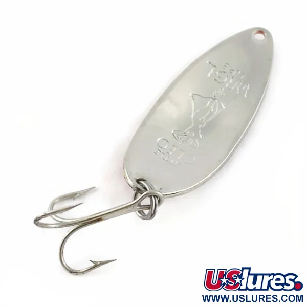 Vintage  Seneca Little Cleo (Hula Girl) , 1/2oz nickel/orange fishing spoon #23664