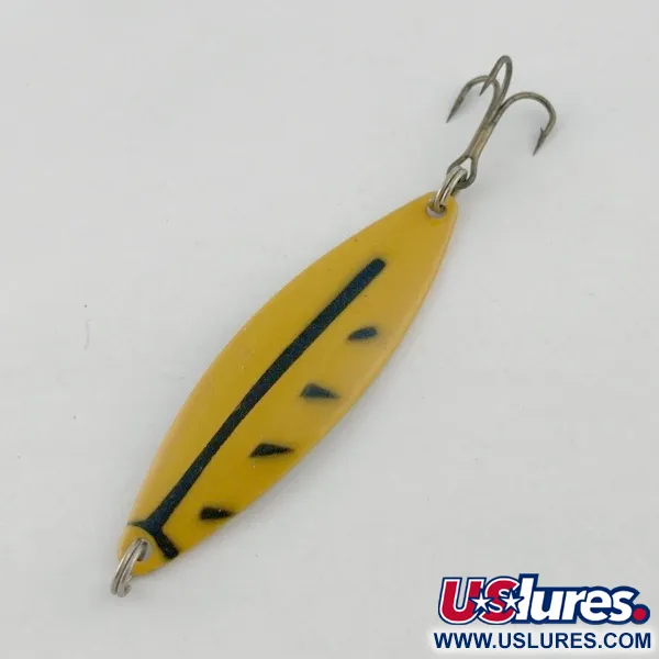 Vintage   Dura Pack Spoon, 3/16oz nickel/yellow/black fishing spoon #23666