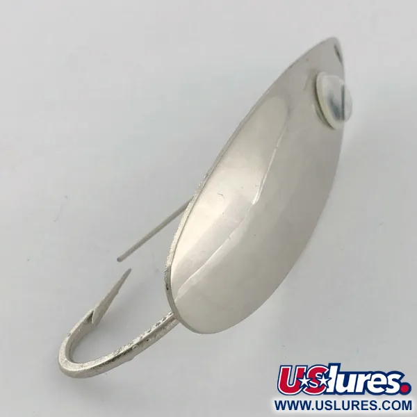 Vintage   Atlantic Lures Celebrated Weedless, 3/4oz nickel fishing spoon #23667