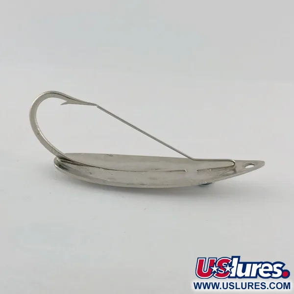 Vintage   Atlantic Lures Celebrated Weedless, 3/4oz nickel fishing spoon #23667