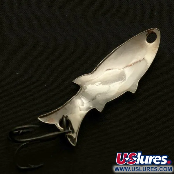 Vintage   Atlantic Lures Golden Wobble-Fish, 3/16oz nickel fishing spoon #23671