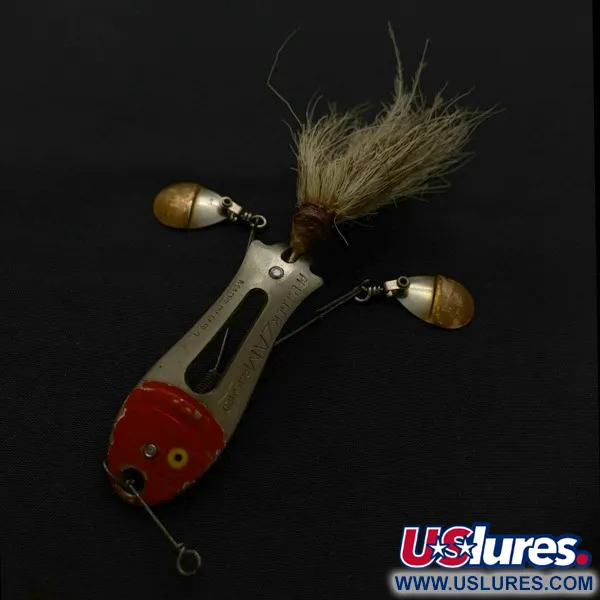 Vintage   Pflueger ZAM, 1/2oz nickel/red fishing spoon #23672