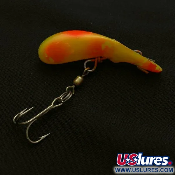 Vintage   Luhr Jensen Fire Plug, 3/16oz yellow fishing lure #23676