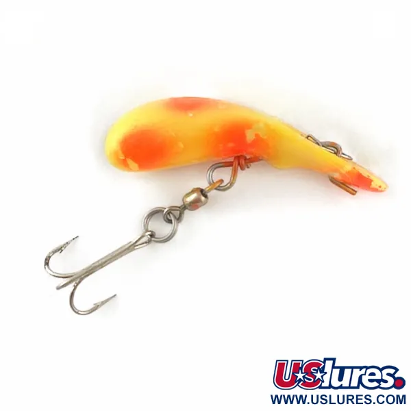 Vintage   Luhr Jensen Fire Plug, 3/16oz yellow fishing lure #23676