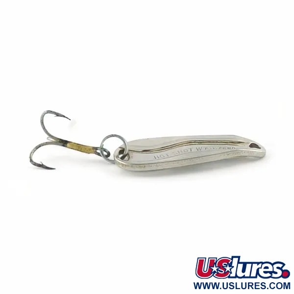 Vintage   Luhr Jensen Hot Shot W, 1/4oz nickel fishing spoon #23682