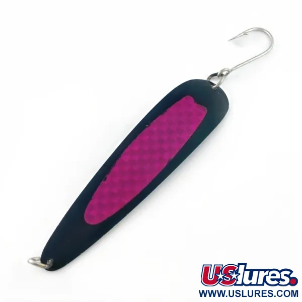 Vintage   Luhr Jensen Flutter Spoon 38, 1/3oz black fishing spoon #23686