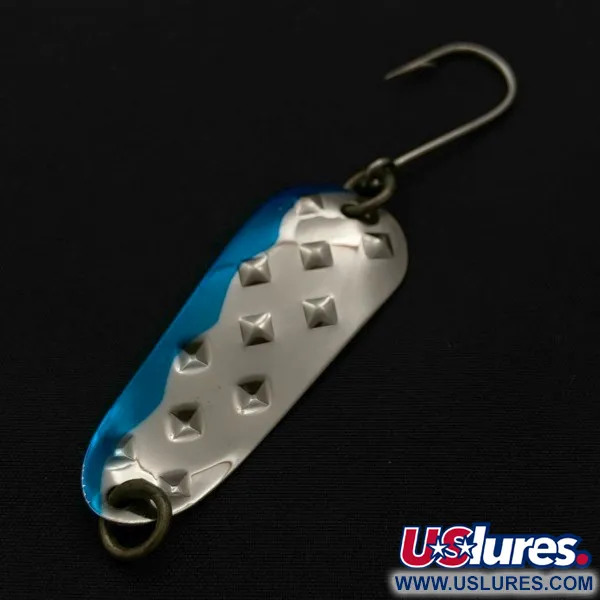 Vintage   Luhr Jensen Alpena Diamond, 3/16oz nickel/blue fishing spoon #23692