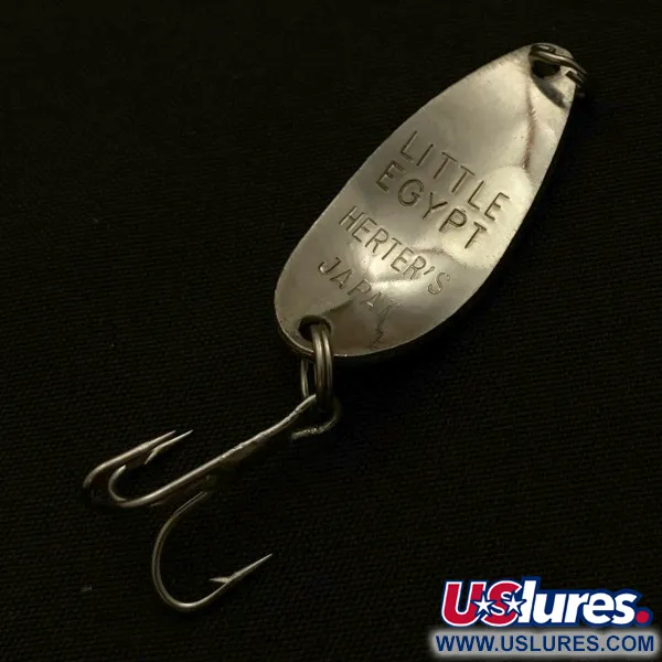 Vintage   Herter's Little Egypt (Japan), 3/16oz nickel/blue fishing spoon #23700