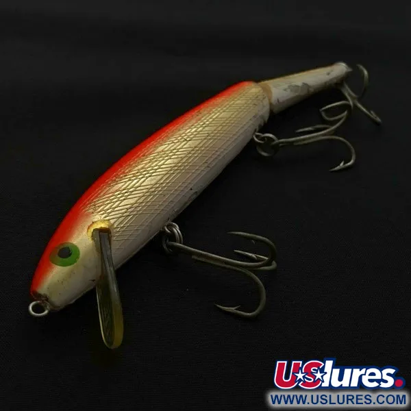 Vintage   Rebel Floater F14 Jointed, 1/2oz orange/gold fishing lure #23705