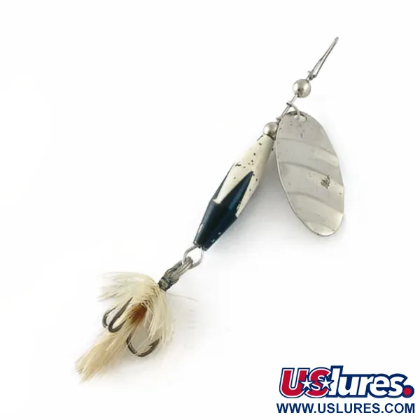Vintage   Glen Evans Shyster, 1/4oz white/nickel spinning lure #23713