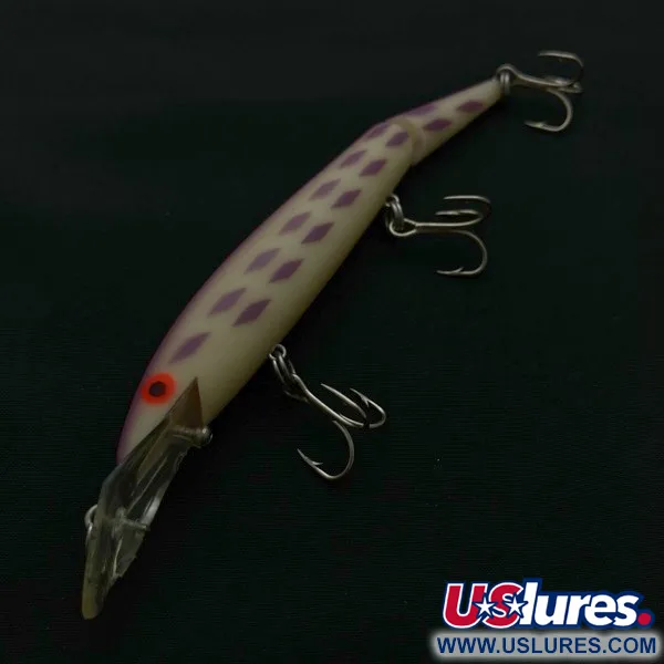 Vintage   Rebel Fastrac  F12 Jointed, 2/5oz white/purple fishing lure #23717