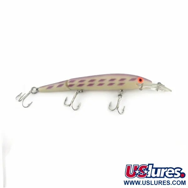 Vintage   Rebel Fastrac  F12 Jointed, 2/5oz white/purple fishing lure #23717