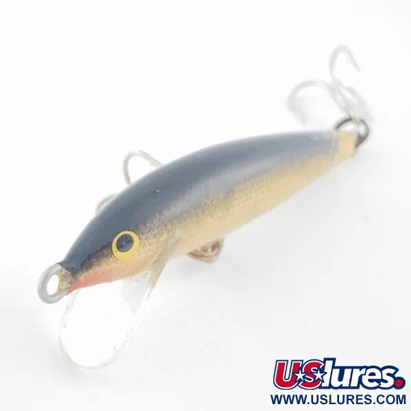 Vintage   Rapala Original Floater F7, 1/8oz gold fishing lure #23730