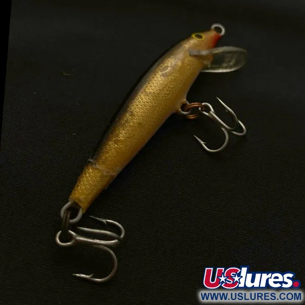 Vintage   Rapala Original Floater F7, 1/8oz gold fishing lure #23730