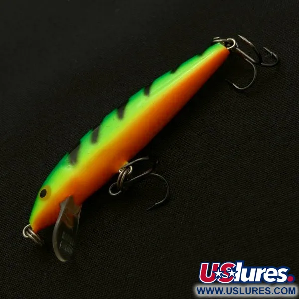 Vintage   Rapala Husky Jerk 6 , 3/16oz Fire tiger fishing lure #23745