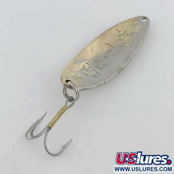 Vintage  Seneca Little Cleo (Hula Girl), 1/2oz nickel/gold fishing spoon #23766