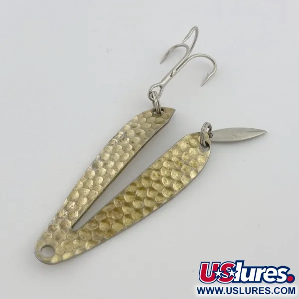 Vintage   Weber Split Spoon Lure W-2, 1/4oz brass fishing spoon #23793
