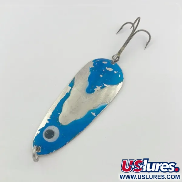 Vintage  Lindy / Little Joe Lindy Gator , 1 2/3oz nickel/blue fishing spoon #23799