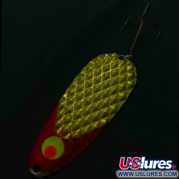 Vintage  Lindy / Little Joe Lindy Gator , 2oz red/white/nickel fishing spoon #23800