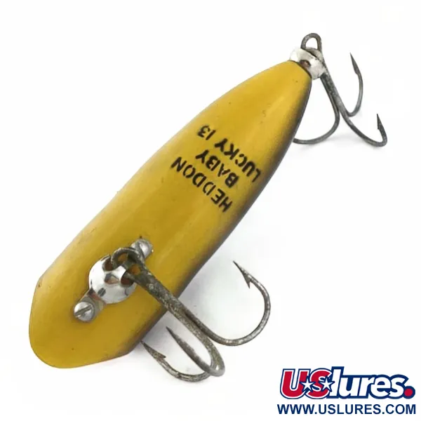 Vintage   Heddon Baby Lucky 13, 1/3oz Green Frog fishing lure #23866