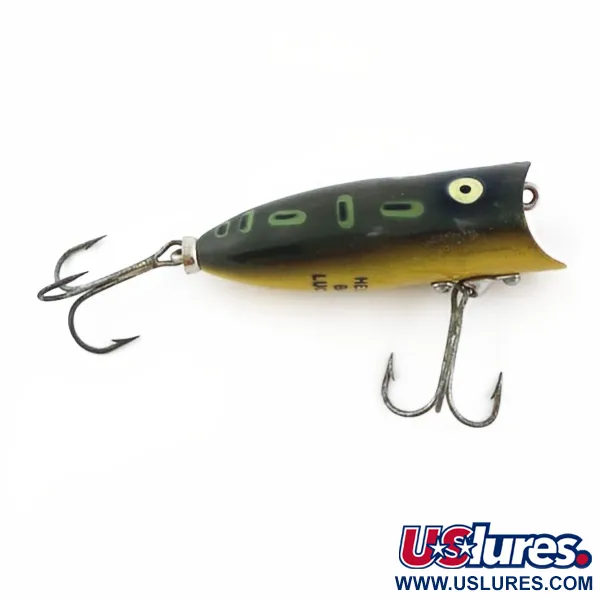 Vintage   Heddon Baby Lucky 13, 1/3oz Green Frog fishing lure #23866
