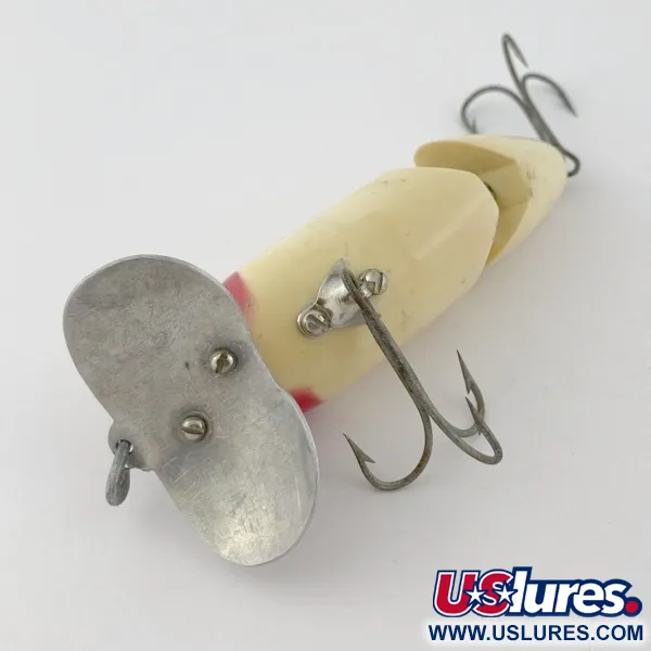 Vintage   Fred Arbogast Jitterbug Jointed, 1/2oz red head fishing lure #23869