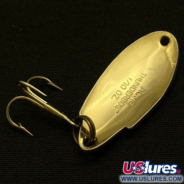 Vintage   Acme Thunderbolt, 1/8oz gold fishing spoon #23905