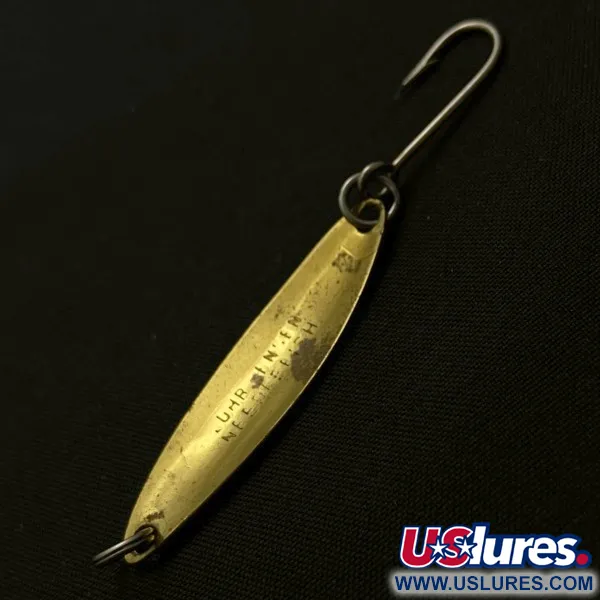 Vintage   Luhr Jensen Needlefish 1, 1/16oz gold/red fishing spoon #23910