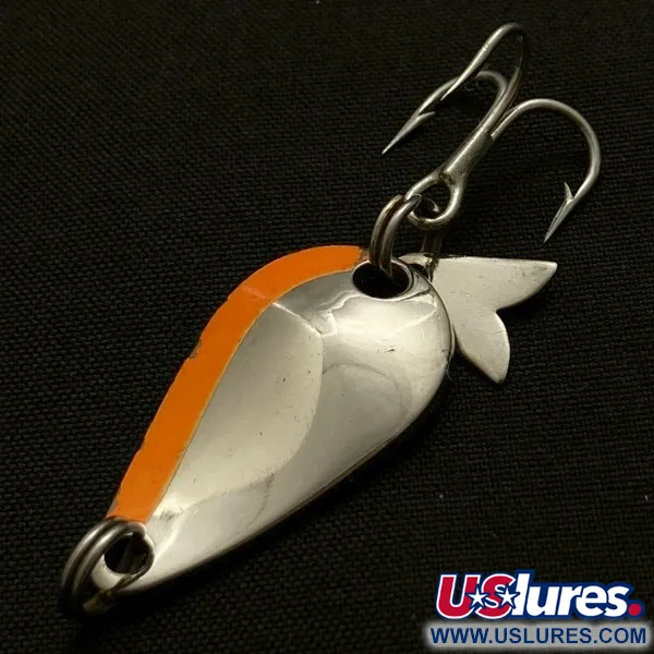 Vintage   Acme K.O. Wobbler, 1/8oz white/black/gold fishing spoon #23912