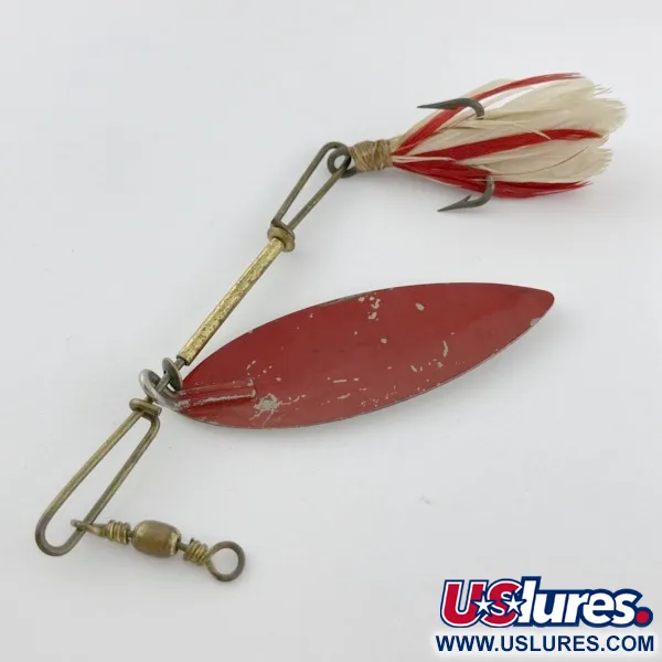 Vintage   4 Bros 4 Brothers Willow Leaf  Spinner, 1/2oz nickel/red spinning lure #23937