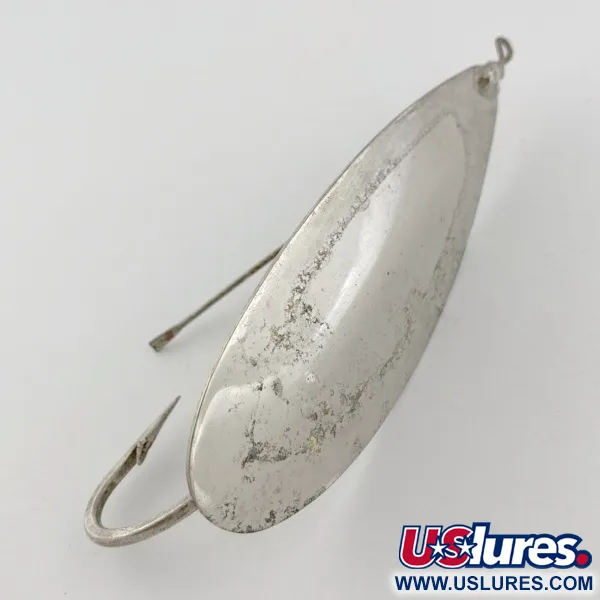 Vintage   Johnson Silver Minnow Weedless, 1oz nickel fishing spoon #23943