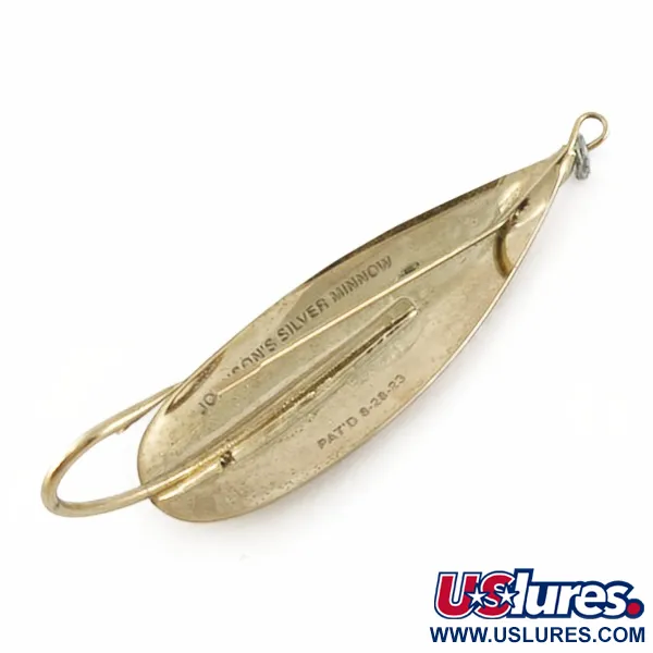 Vintage   Johnson Silver Minnow Weedless, 1/2oz  Crystal (Golden Crystal) fishing spoon #23944