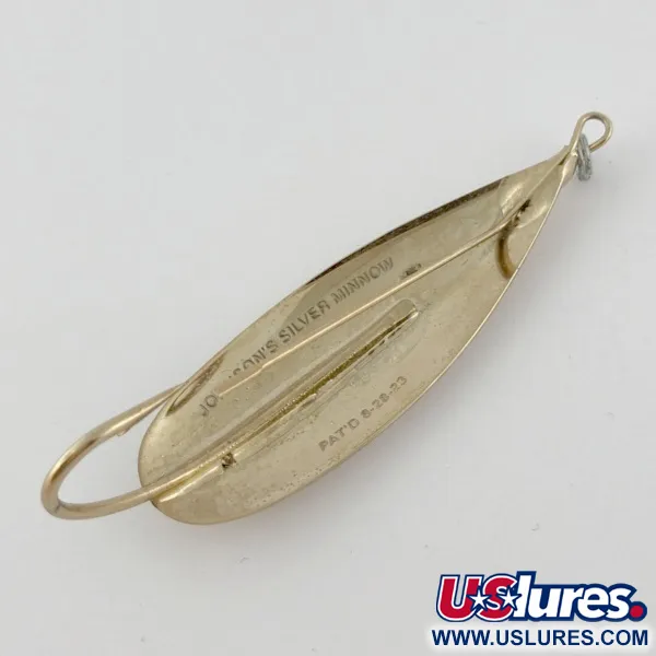 Vintage   Johnson Silver Minnow Weedless, 1/2oz  Crystal (Golden Crystal) fishing spoon #23944