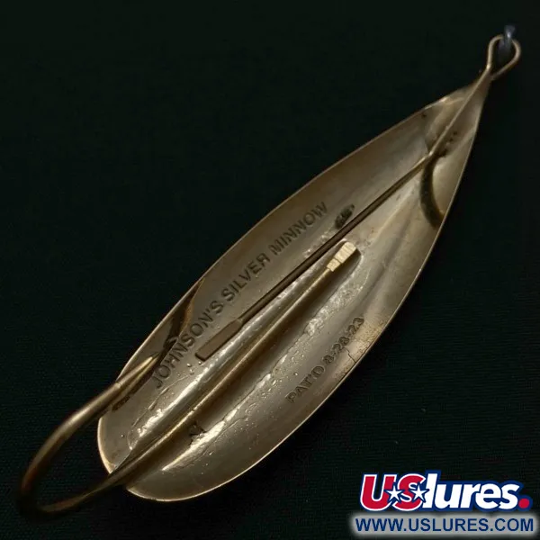 Vintage   Johnson Silver Minnow Weedless, 1/2oz  Crystal (Golden Crystal) fishing spoon #23944